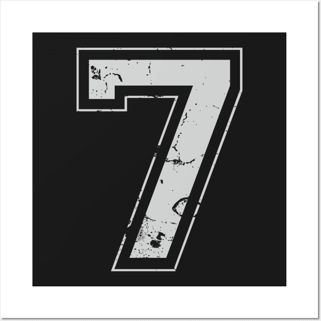 Number 7 Seven Gray Jersey Sports Athletic Player Wall Art by porcodiseno